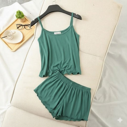 Jade Green Camiset With Short