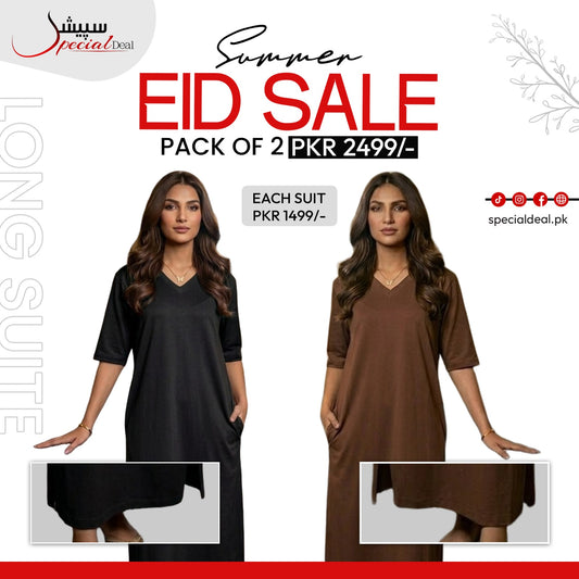 Pack of 2 Long Suits – Summer Eid Collection | Jersey Fabric Deal 3