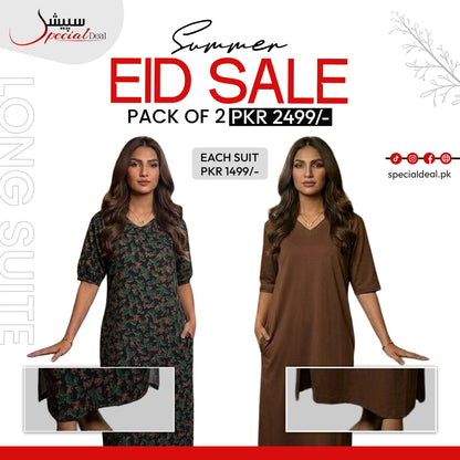 Pack of 2 Long Suits – Summer Eid Collection | Jersey Fabric Deal 8