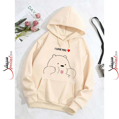 Skin I Love Panda Printed Hoodie