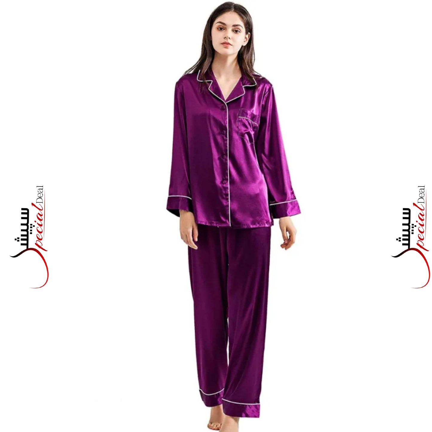 Purple Silk Night Wear