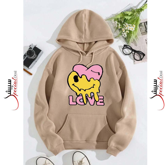 Camil Love Smile Printed Hoodie