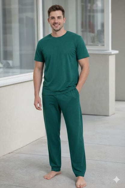Plain Green Shirt Half Sleeves and Plain Trouser