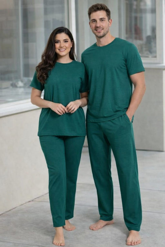Plain Green Shirt Half Sleeves and Plain Trouser