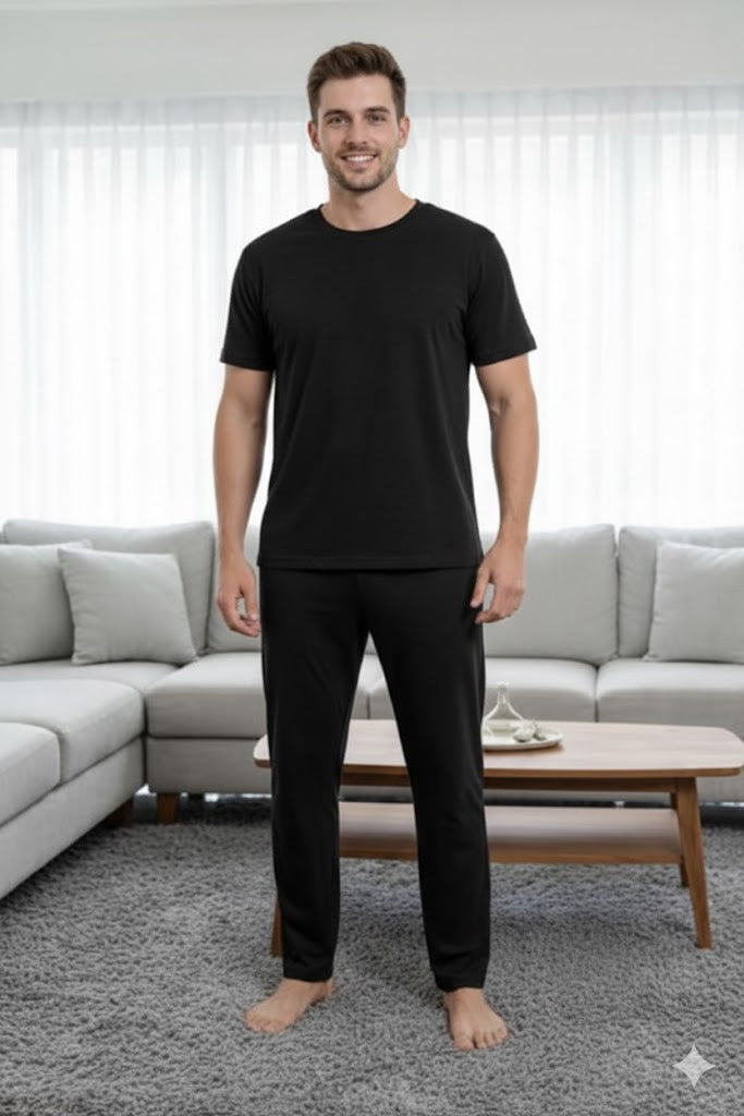 Plain Black Shirt Half Sleeves and Plain Trouser