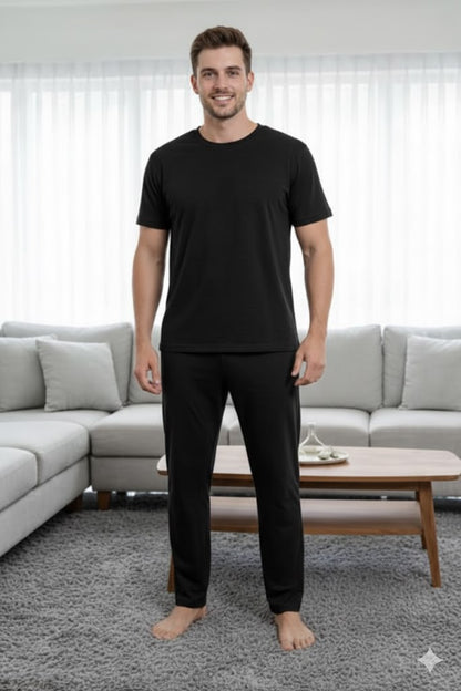 Plain Black Shirt Half Sleeves and Plain Trouser
