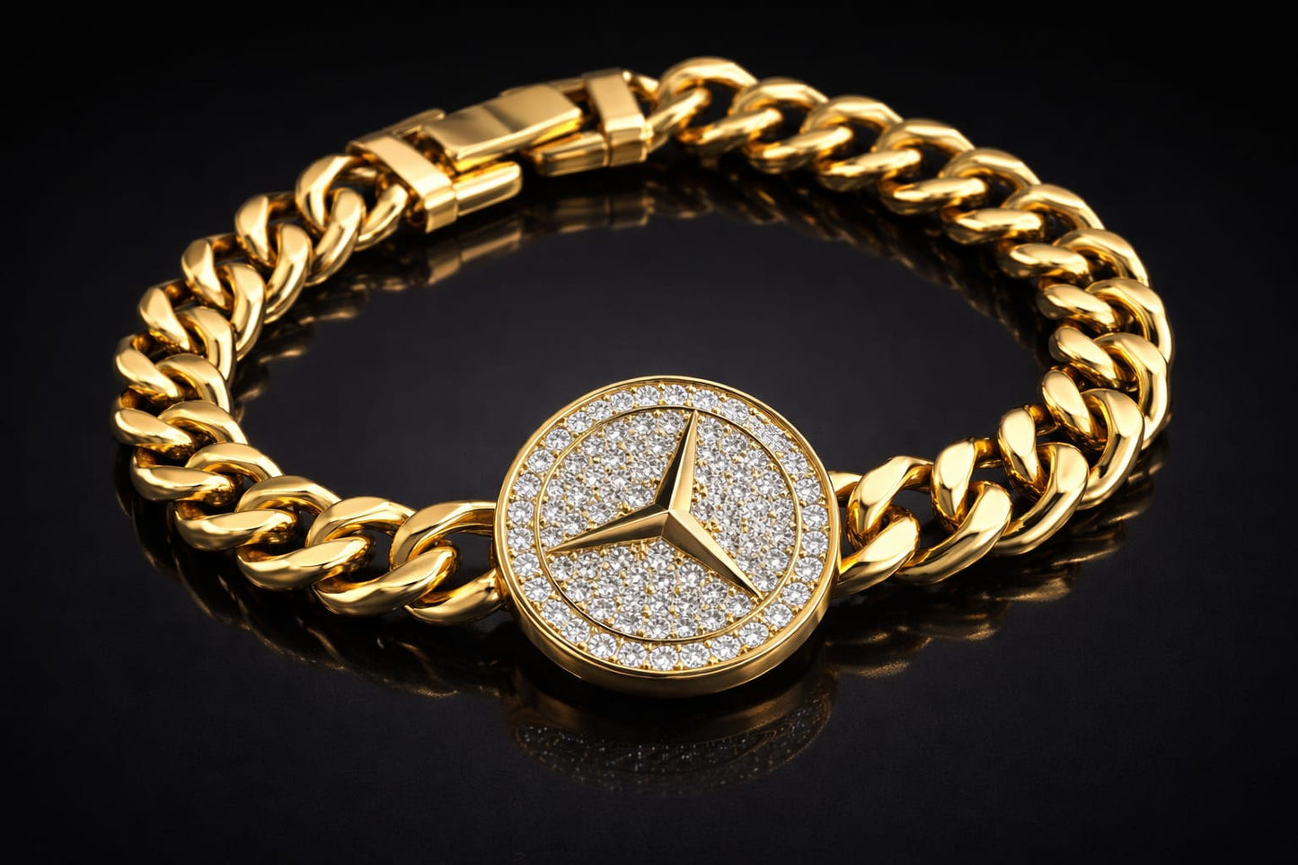 Luxury Gold Bracelet with Diamond Dial – Premium Designer Piece