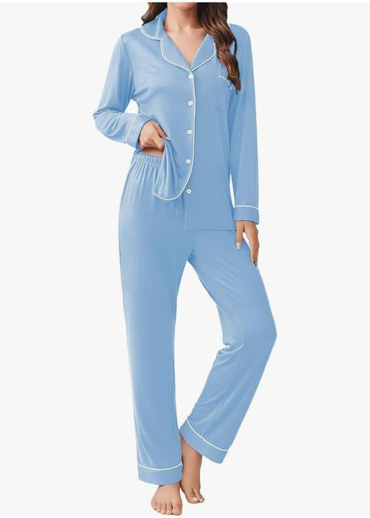 Sky Blue with white pipping shirt and and trouser