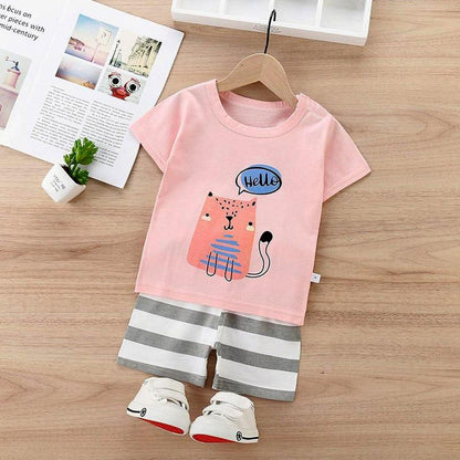 Hopscotch Animal Printed Shorts Set