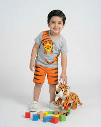 Kids' Tiger Print T-Shirt & Shorts Set